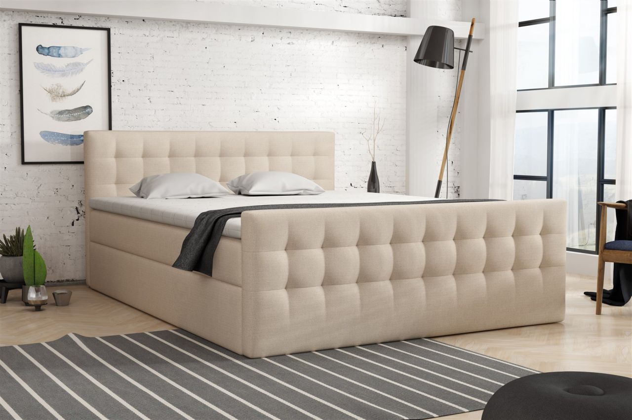 Boxspringbett Schlafzimmerbett ANKER 140x200cm in div. Farbvarianten