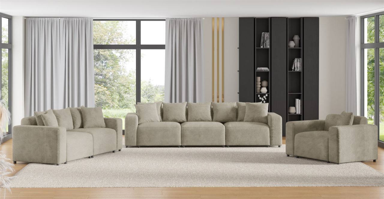 Sofaset ersofas MEGAN 3-2-1 in Stoff Poso Beige