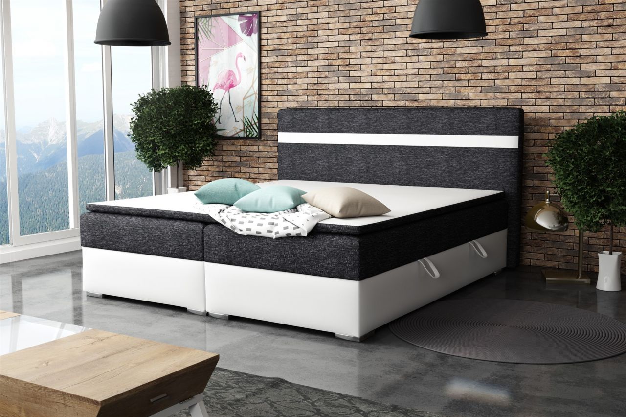 Boxspringbett Schlafzimmerbett DAWID 140x200cm inkl.Bettkasten