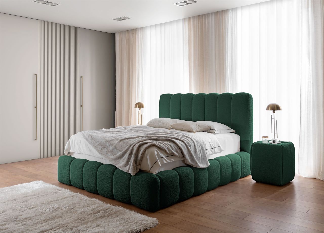 Polsterbett Doppelbett Set.4 CARSON 180x200cm Stoff Catch Me Moosgrün