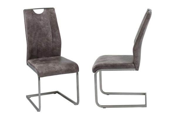 Esszimmerstühle Stühle Freischwinger 4er Set - MONACO - Mittelbraun