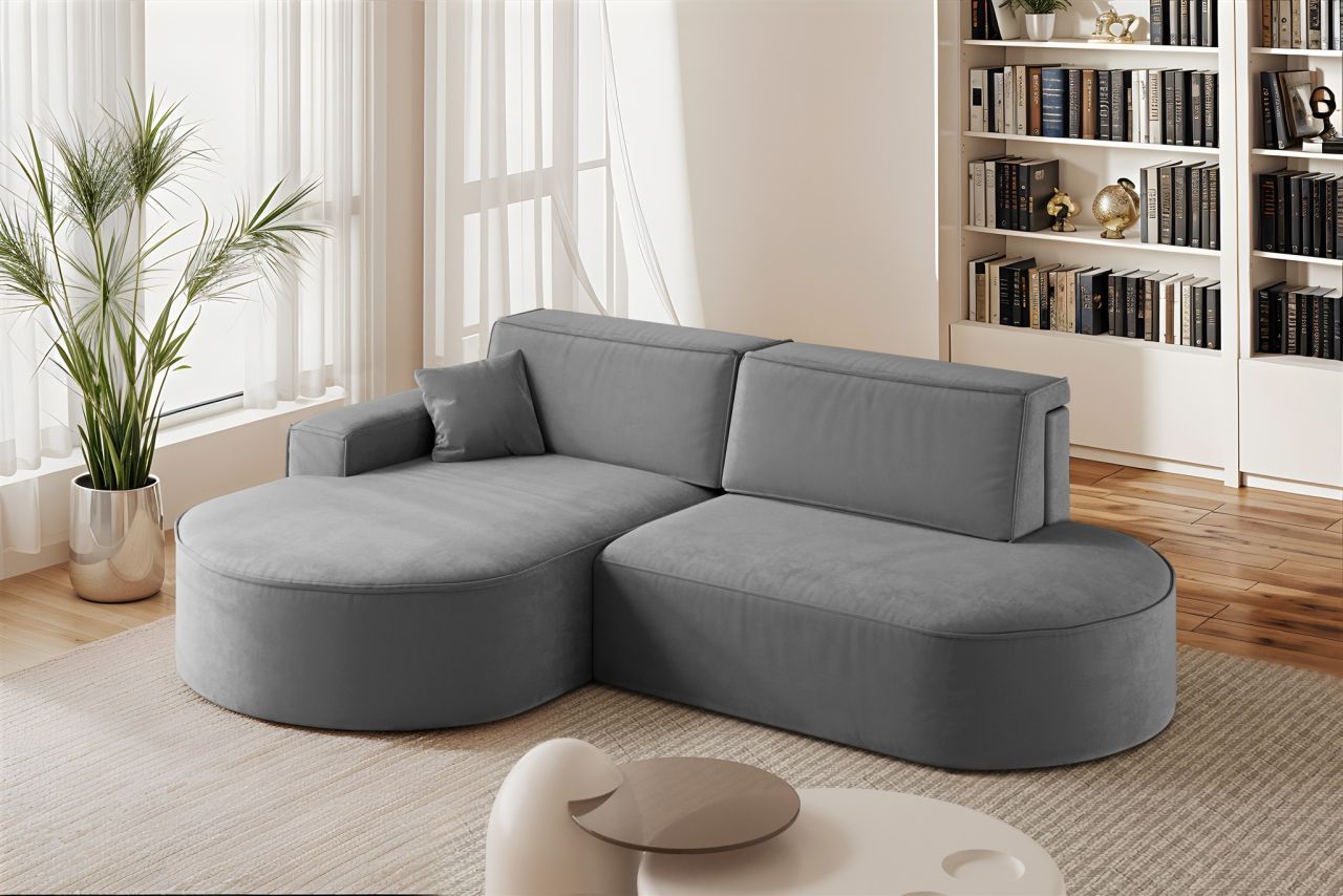 Ecksofa Schlafsofa Sofa VENEDIG Stoff Salvador Grafit Ottomane Links