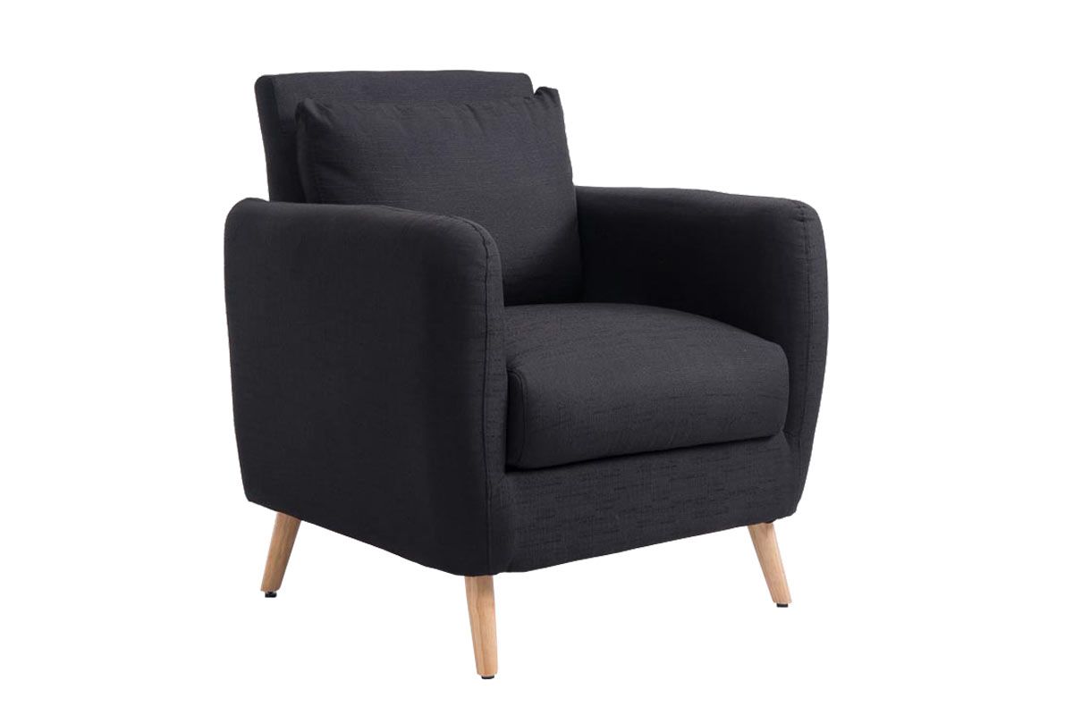 Sessel Wohnzimmersessel JULES - Stoffbezug Schwarz
