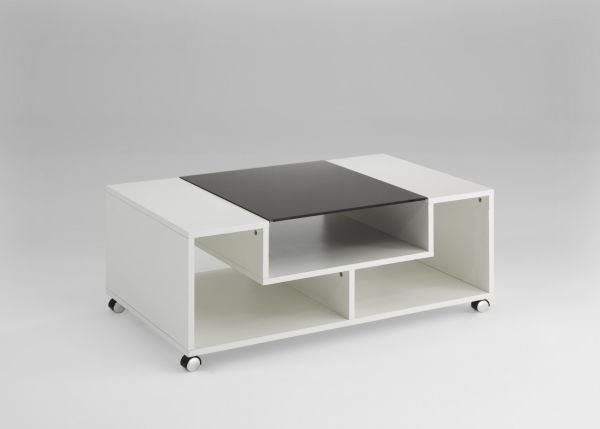 Couchtisch Beistelltisch Wohnzimmertisch - Morgan- 100x60 cm Weiß Glanz/Anthrazi