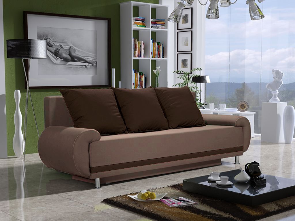 Sofa ersofa MIKA 3-Sitzer mit Schlaffunktion Sand- Braun