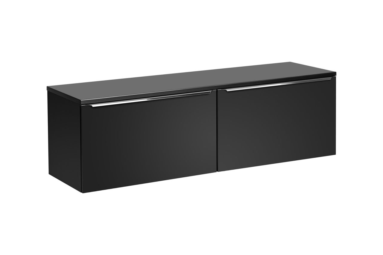 Waschtischunterschrank 4-tlg AKAN 160cm Schwarz matt Variante B inkl. Waschtisch