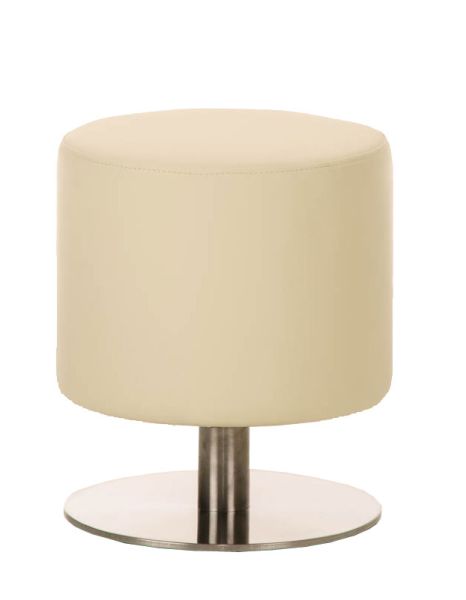 Sitzhocker - Max 3 - Hocker Rundhocker Kunstleder Creme 38x38 cm