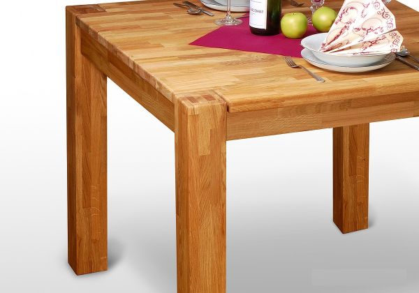 Esstisch German1 Tisch 160x90 Eiche massiv / Fuß 80x80 mm