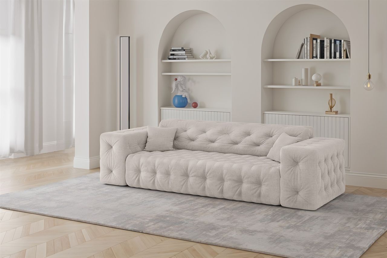 Sofa ersofa CHANTAL 3-Sitzer in Stoff Moly Creme