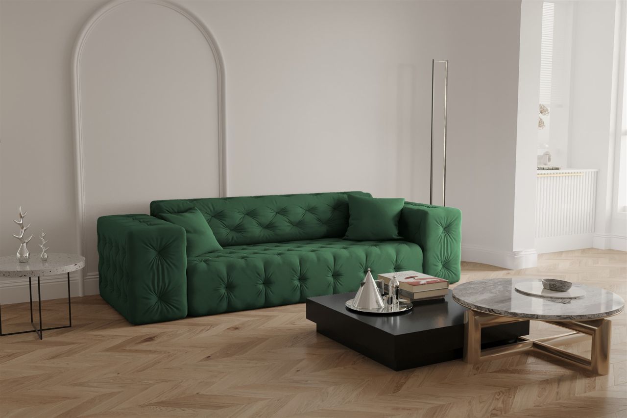 Sofa ersofa CHANTAL 3-Sitzer in Stoff Opera Velvet Grün