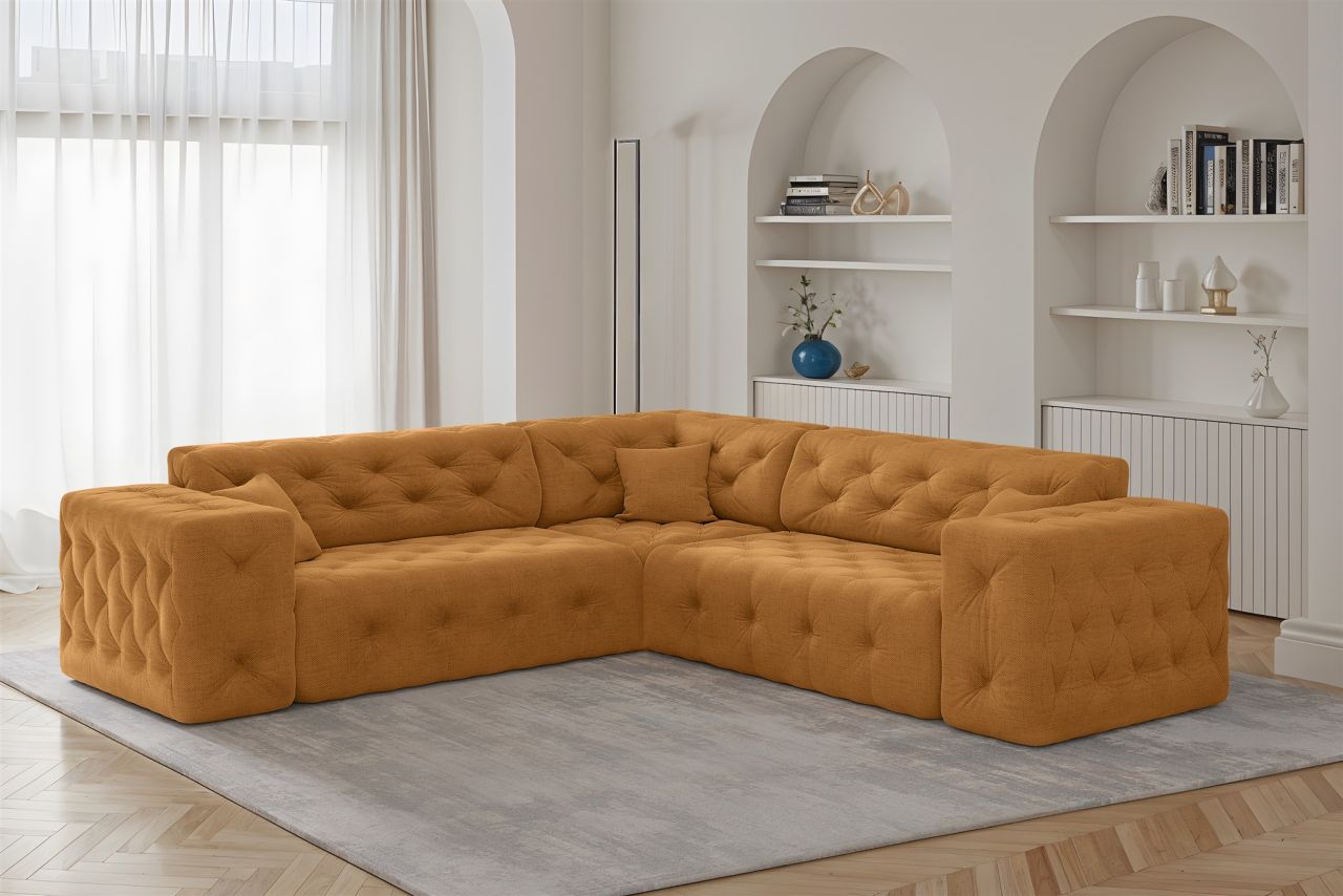 Ecksofa ersofa CHANTAL in Stoff Moly Orange Seite Universal