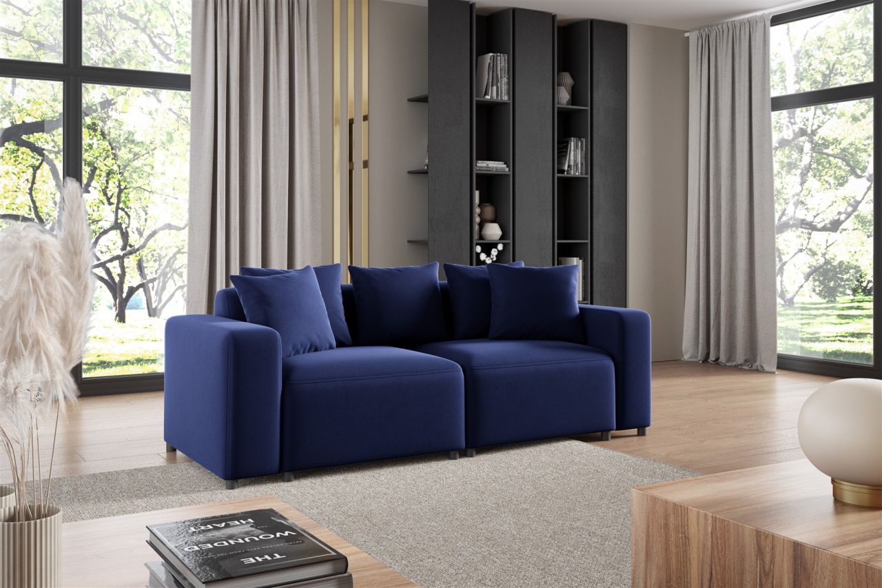 Sofa ersofa MEGAN 2-Sitzer in Stoff Salvador Dunkelblau