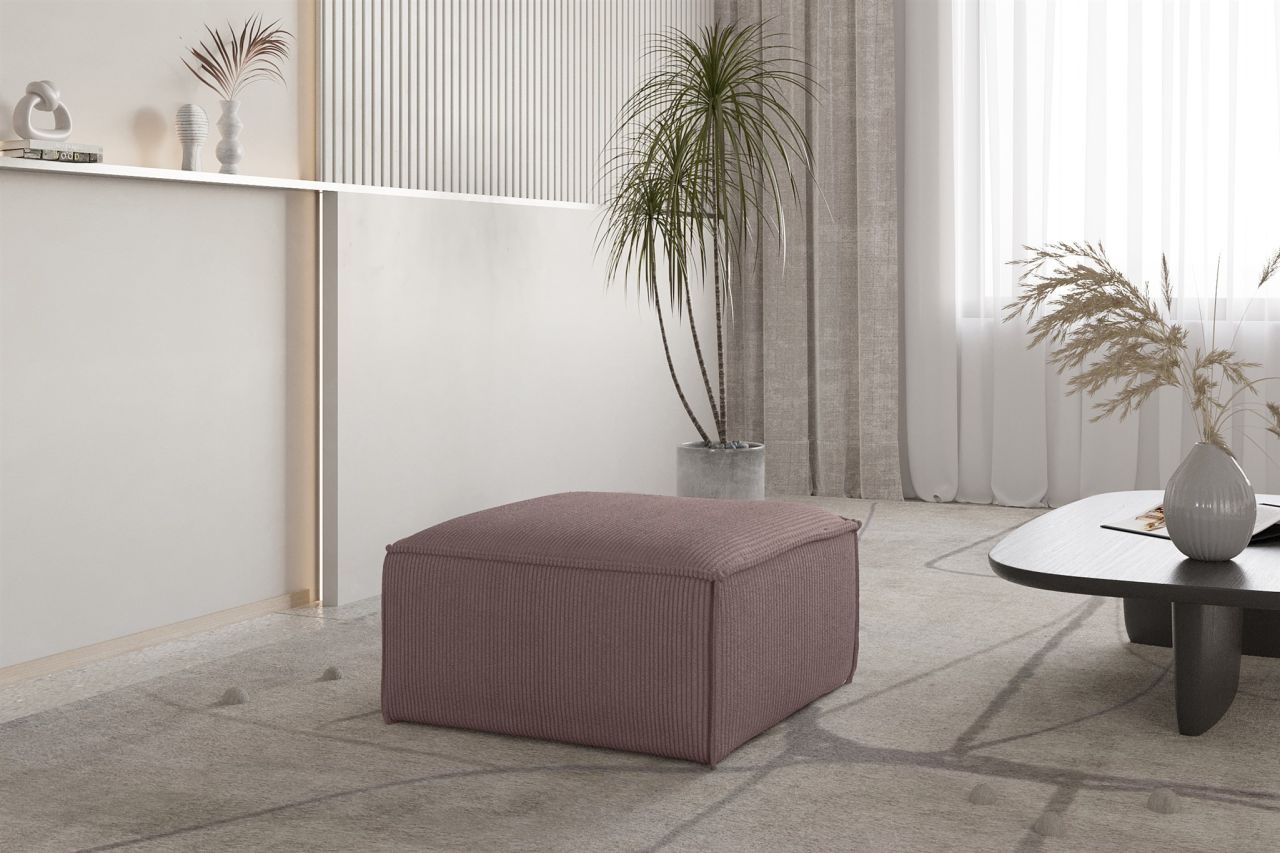 Polsterhocker erhocker CELES PREMIUM 65x65 cm in Stoff Scala Lavendel