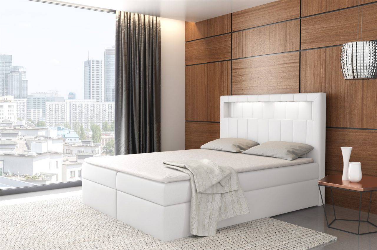 Boxspringbett Schlafzimmerbett STORM 200x200cm inkl.LED
