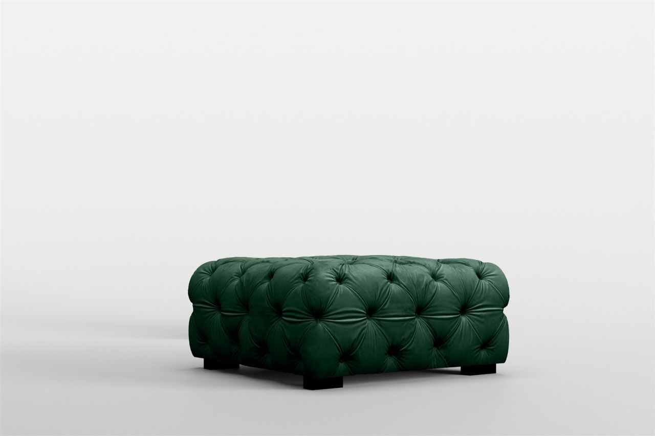 Polsterhocker erhocker Sitzhocker NATALIE in Stoff Riviera Grün