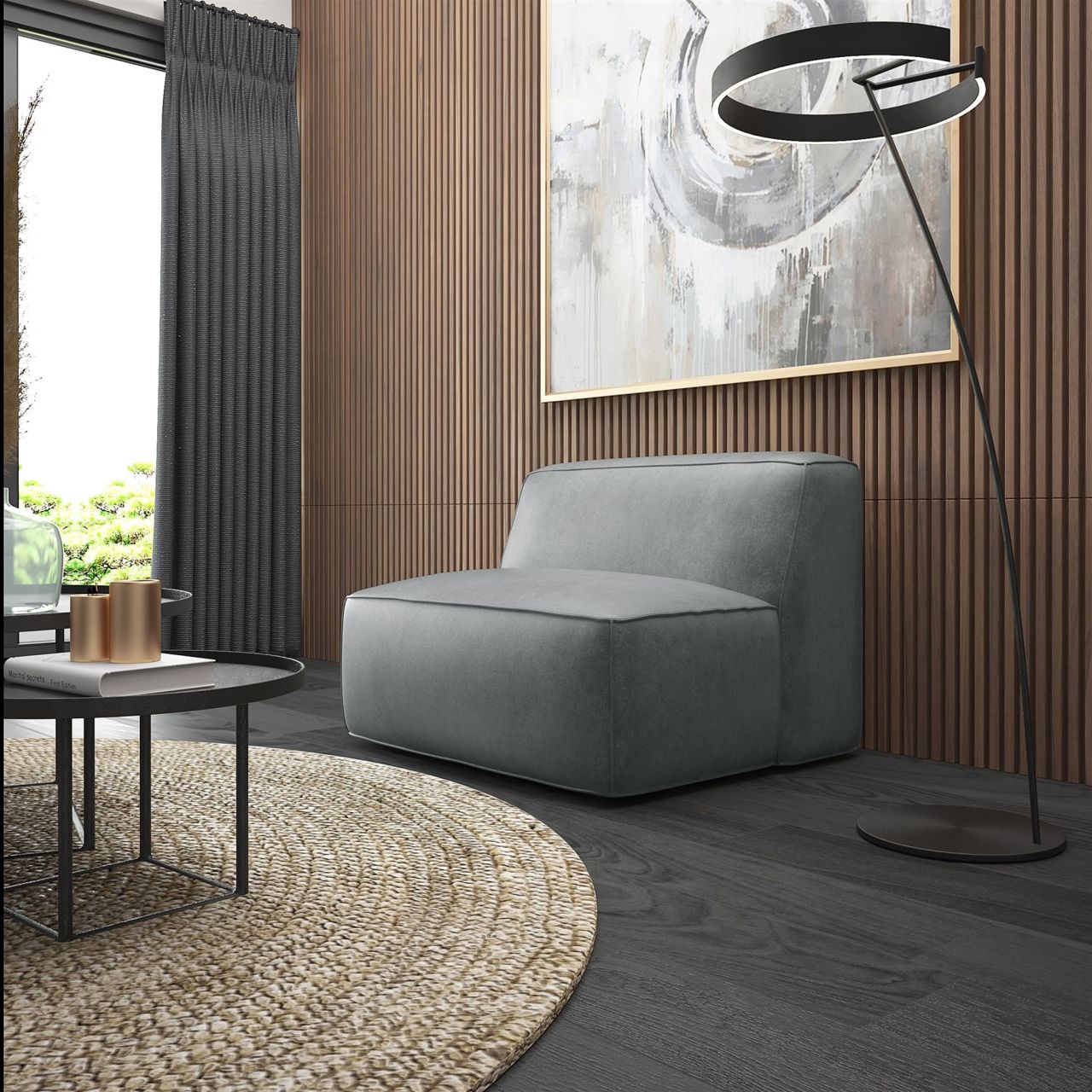 Sessel ersessel HELMER XS in Stoff Pola Hellgrau