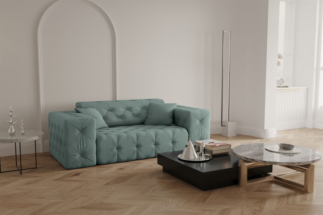 Sofa ersofa CHANTAL 2-Sitzer in Stoff Opera Velvet Saphir