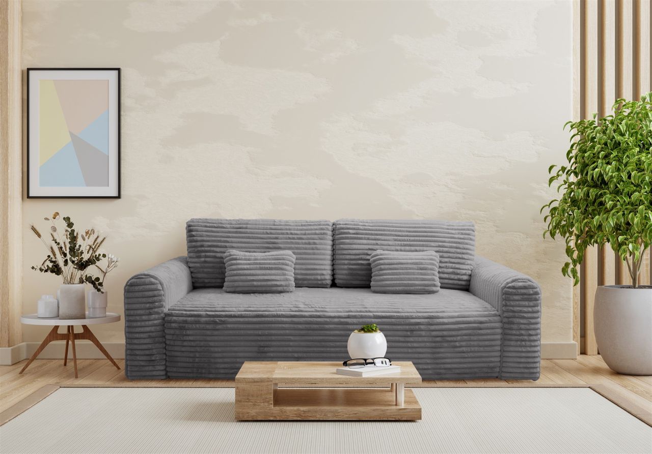 Schlafsofa ersofa Sofa 3-Sitzer GWEN in Stoff Vito Grau