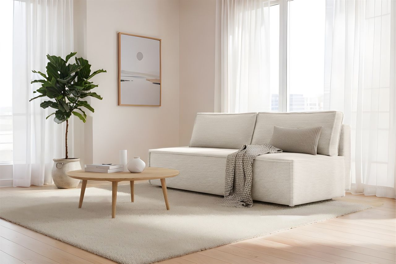 Sofa ersofa AMANDA 3-Sitzer mit Schlaffunktion in Stoff Poso Altweiss