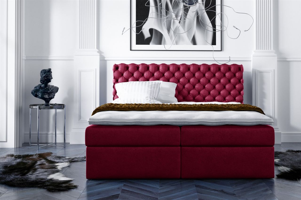 Boxspringbett Schlafzimmerbett PARINI 160x200cm Rot