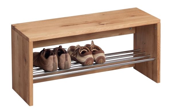 Bank Garderobenbank Sitzbank - Nick - Wildeiche Massiv 81 x 40 cm