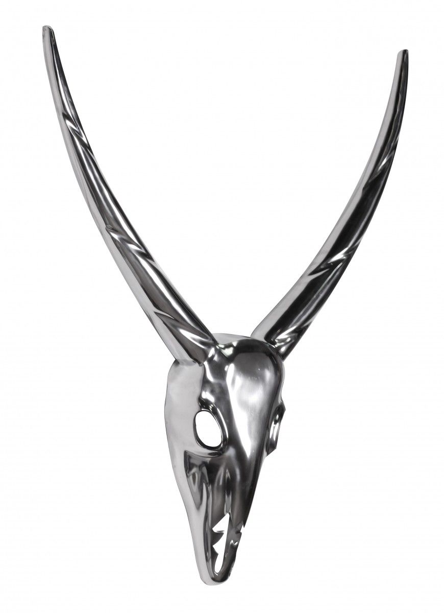 Deko  Wanddekoration Geweih Aluminium Silber