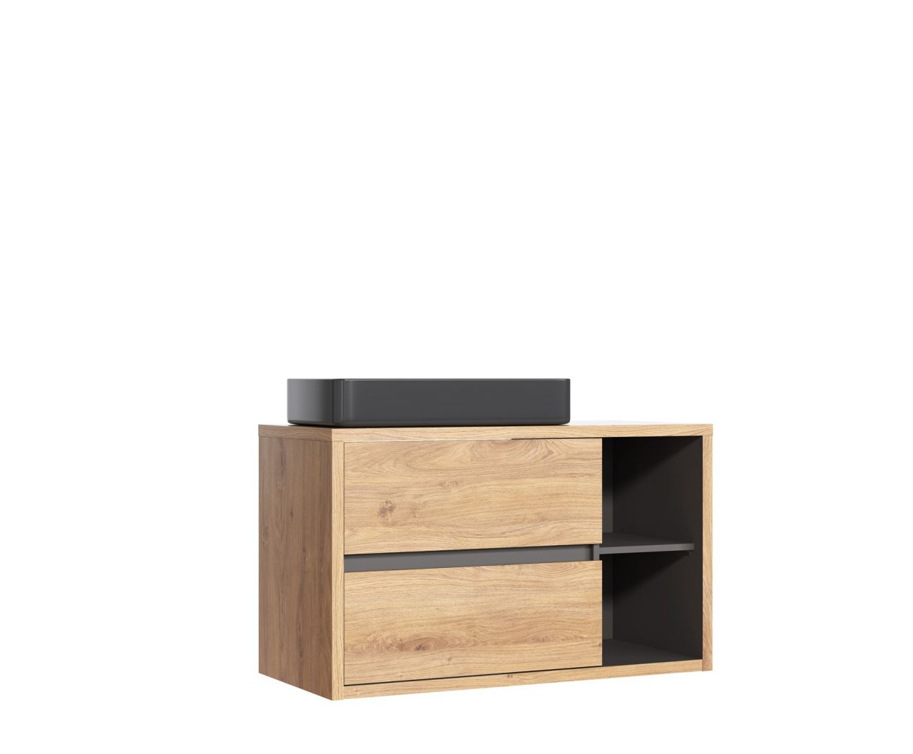 Waschbeckenunterschrank MARINA Shetland Eiche inkl.Waschtisch 60cm