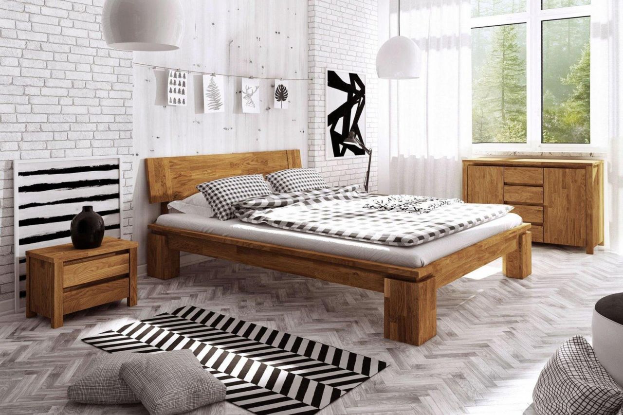 Massivholzbett Schlafzimmerbett MAISON XL Buche massiv 120x200 cm