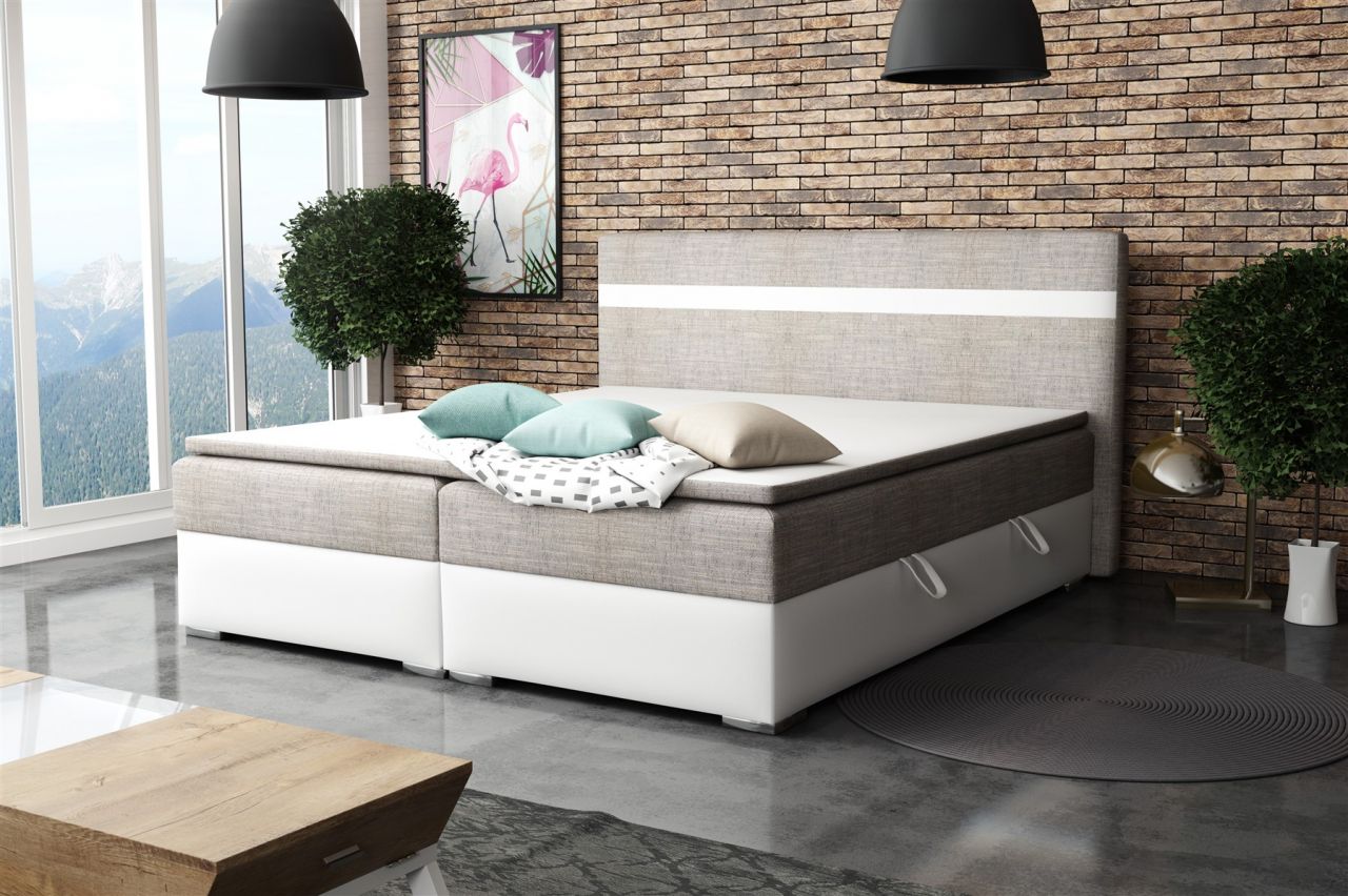 Boxspringbett Schlafzimmerbett DAWID 140x200cm inkl.Bettkasten