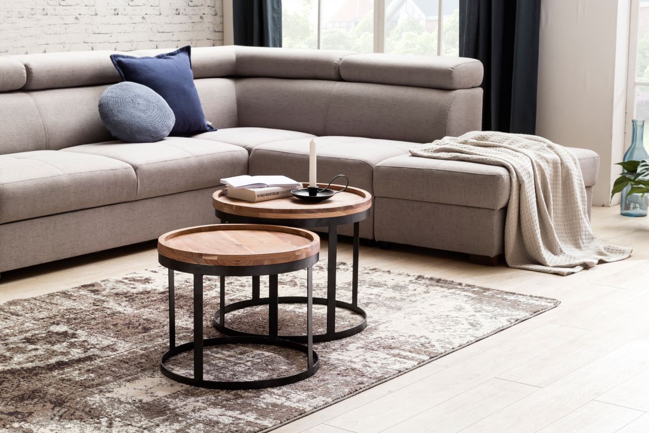 Beistelltische Tische 2er Set BIMA Akazie Massivholz