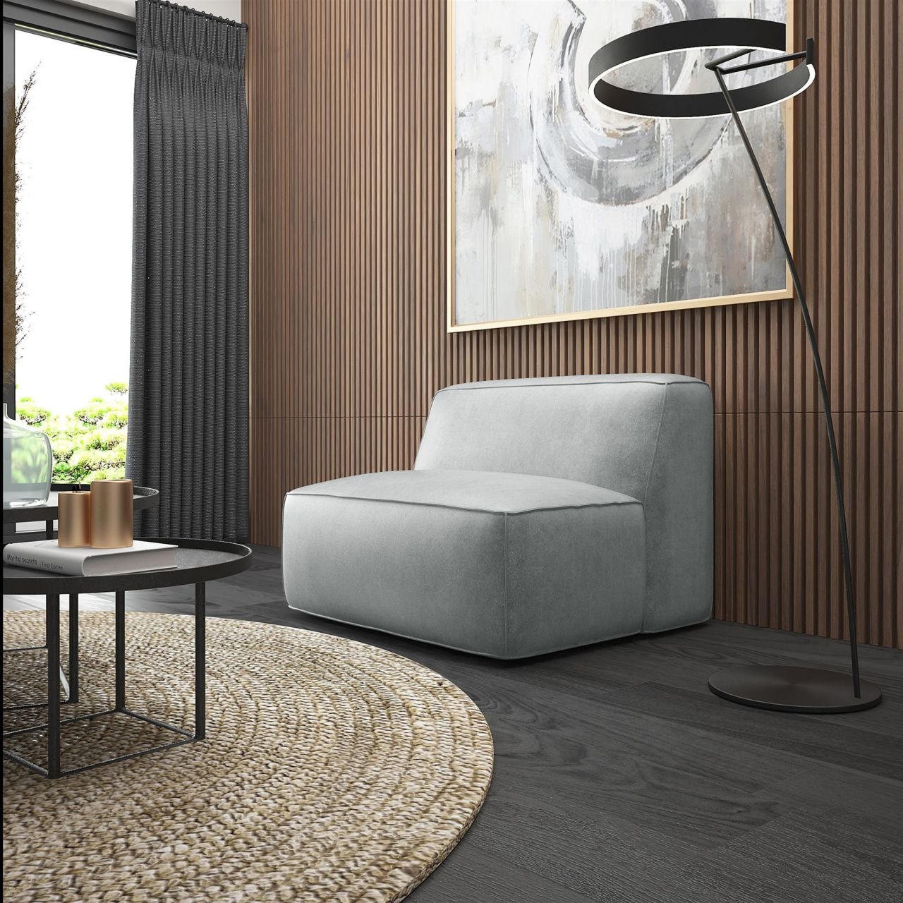 Sessel ersessel HELMER XS in Stoff Pola Silbergrau