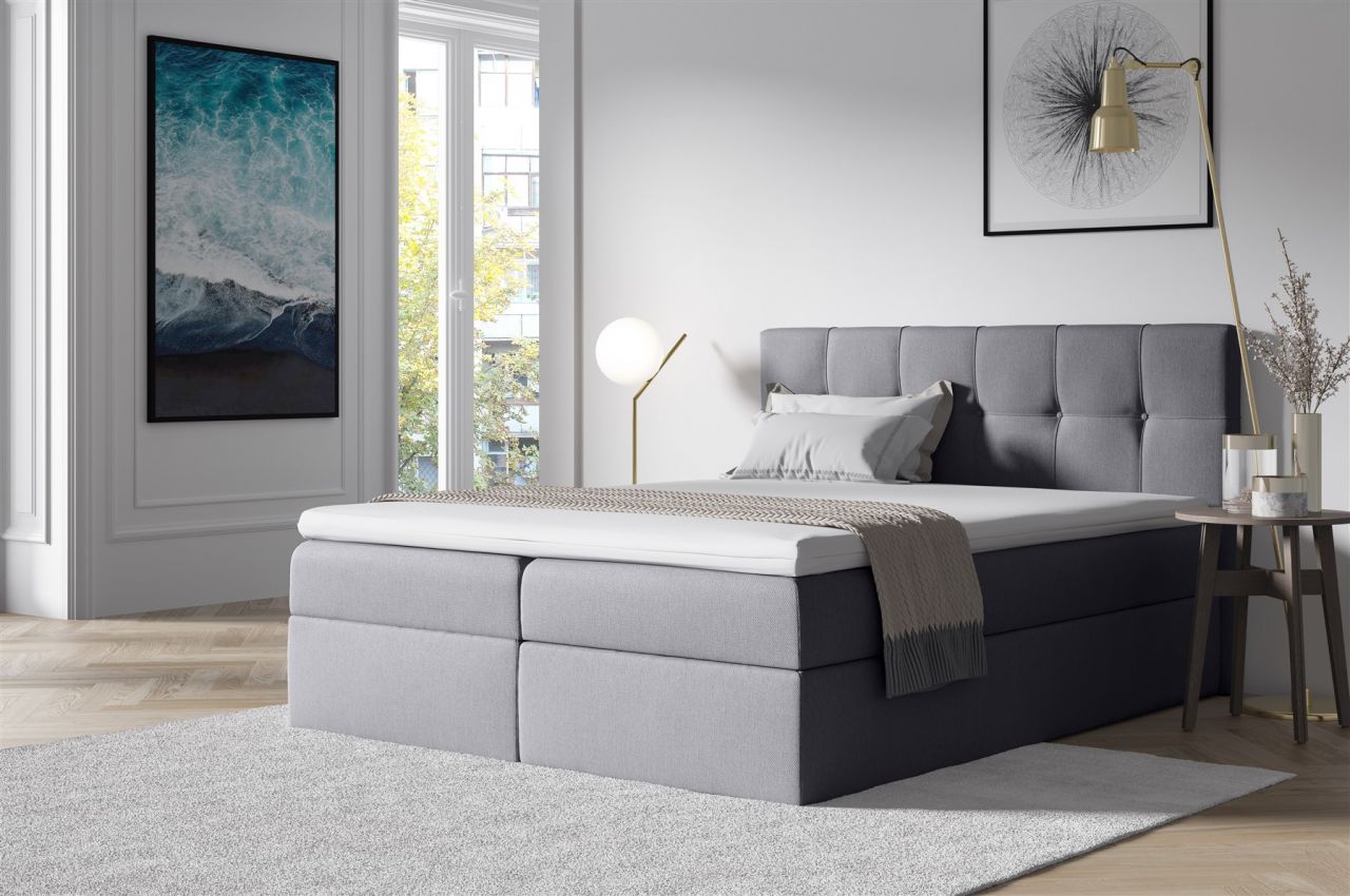 Boxspringbett Schlafzimmerbett BURGOS 200x200cm Grau
