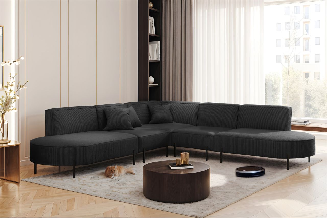 Ecksofa ersofa VALENCIA Stoff Scala Anthrazit Universal
