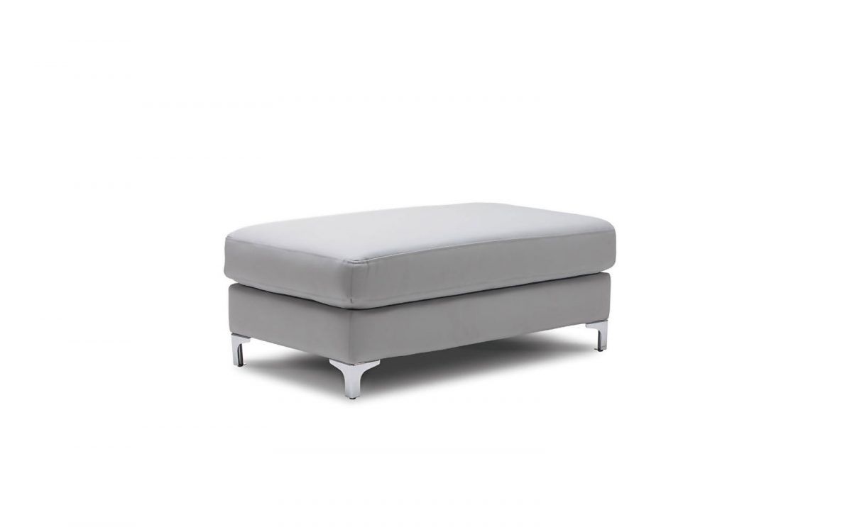 Hocker Polsterhocker STELLA Kunstleder Hellgrau