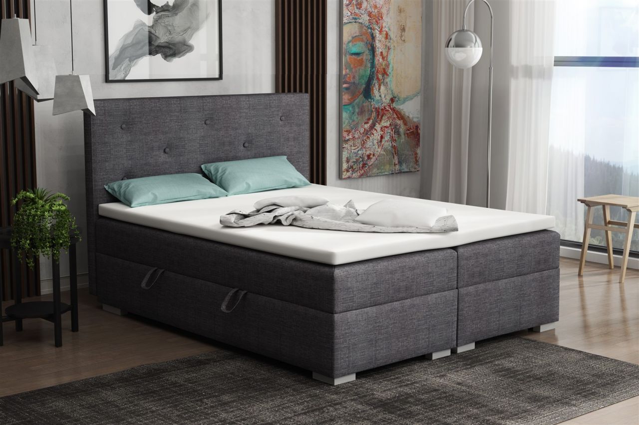 Boxspringbett Schlafzimmerbett PADUA 140x200cm inkl.Bettkasten