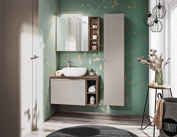 Badmöbel Set mit Spiegelschrank: Ihr Komplettpaket für ein stilvolles Badezimmer () Badmöbel Set mit Spiegelschrank: Ihr Komplettpaket für ein stilvolles Badezimmer