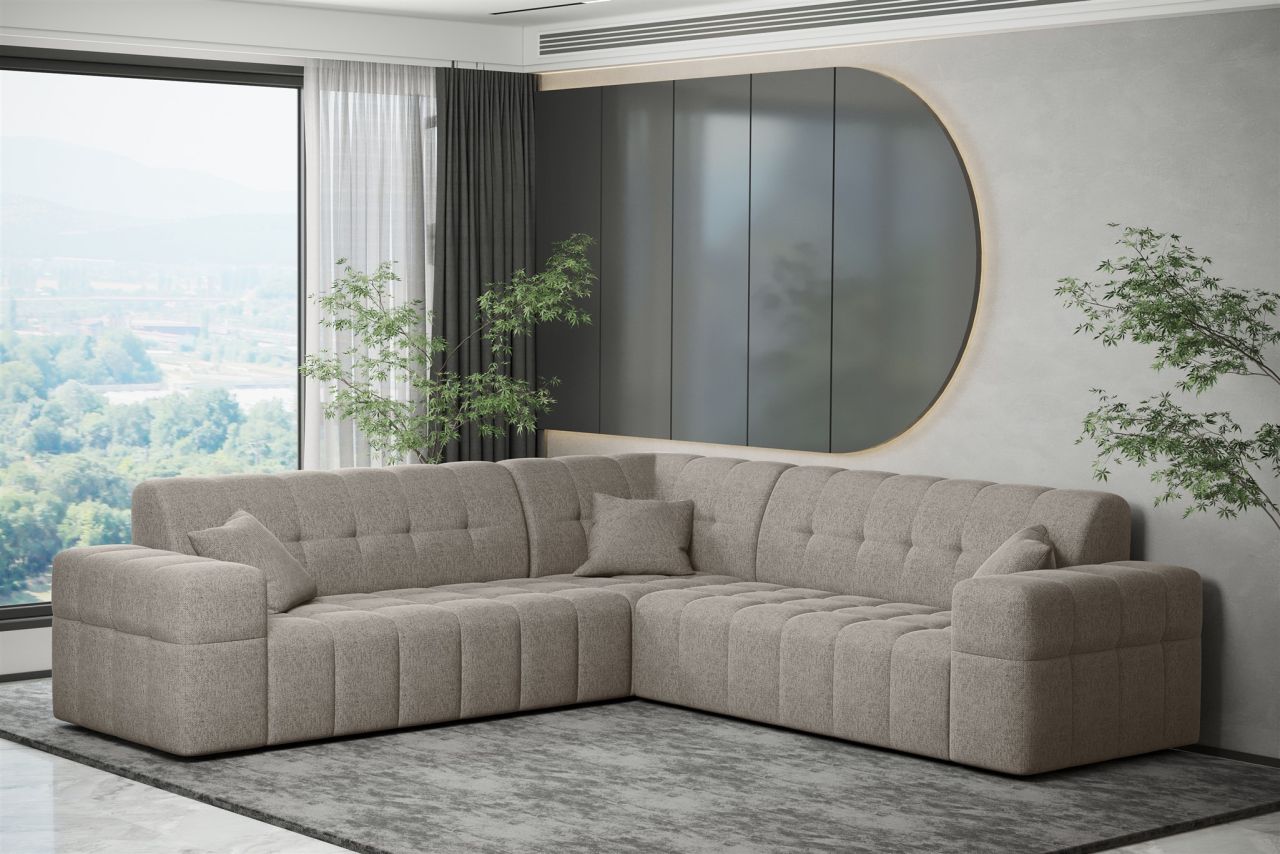 Ecksofa ersofa NANCY in Stoff Neve Macchiato Seite Universal