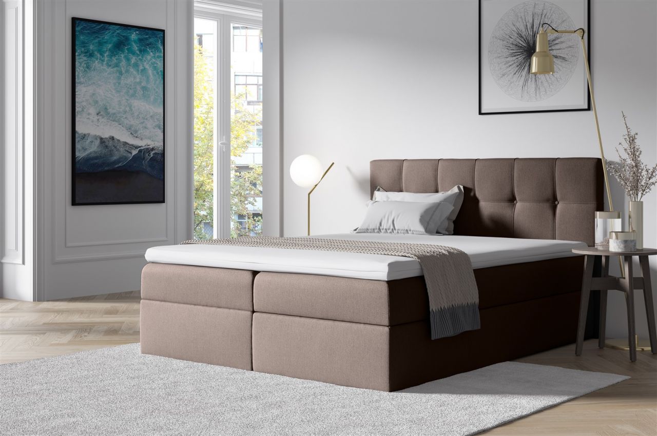 Boxspringbett Schlafzimmerbett BURGOS 120x200cm Braun