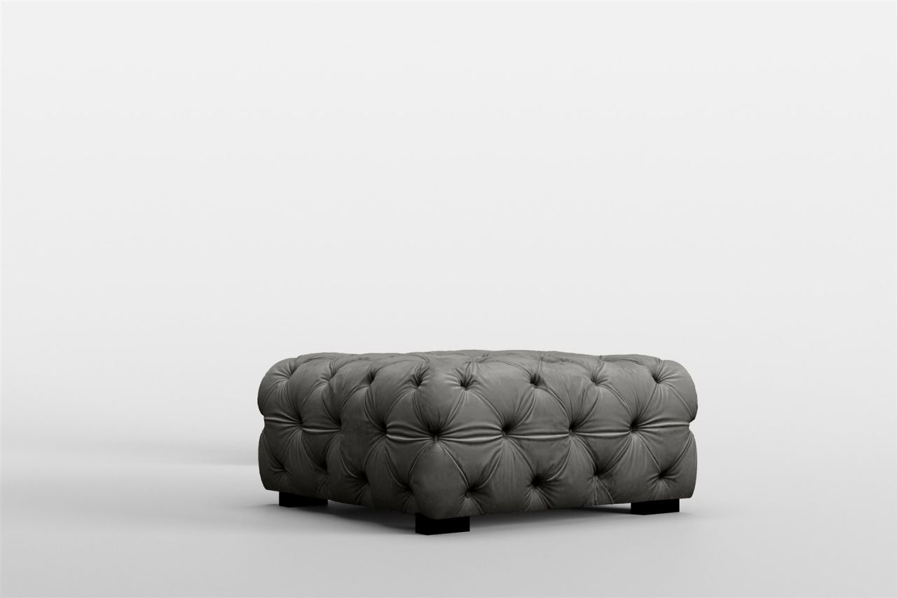 Polsterhocker erhocker Sitzhocker NATALIE in Stoff Riviera Graphit