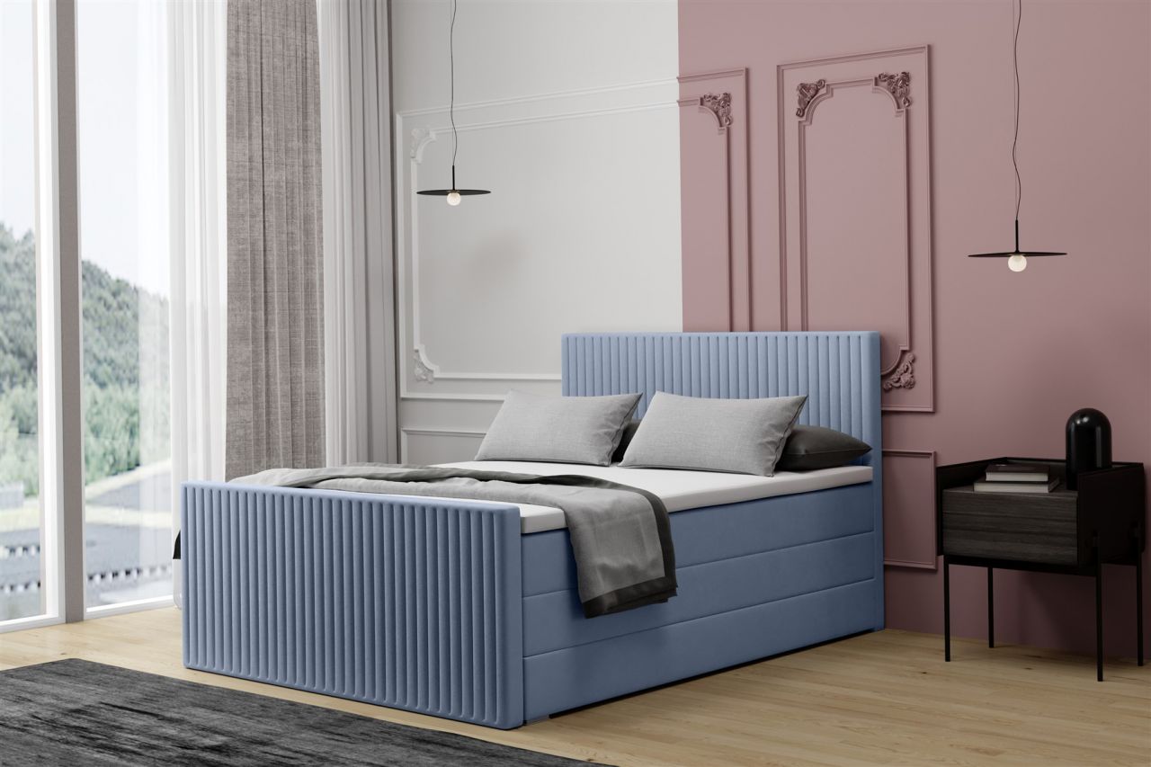 Boxspringbett Schlafzimmerbett MONTY DELUX 120x200cm inkl.Bettkasten