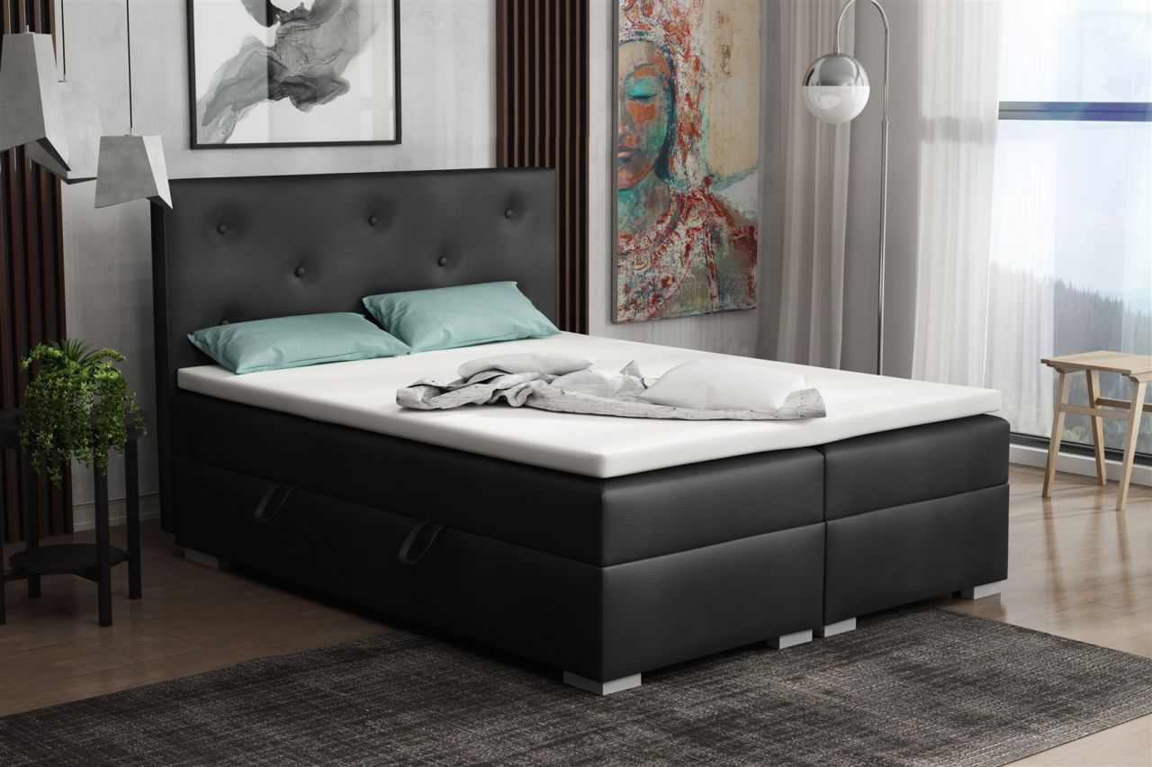 Boxspringbett Schlafzimmerbett PADUA 140x200cm inkl.Bettkasten