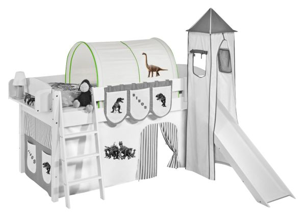 Tunnel Dinos Grün - für Hochbett, Spielbett und Etagenbett