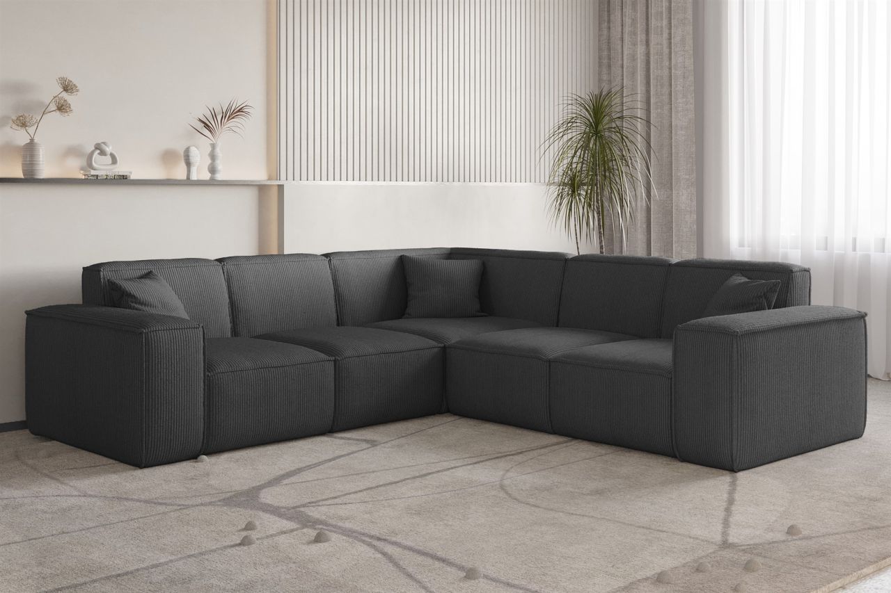 Ecksofa ersofa CELES PREMIUM in Stoff Scala Anthrazit Seite Universal