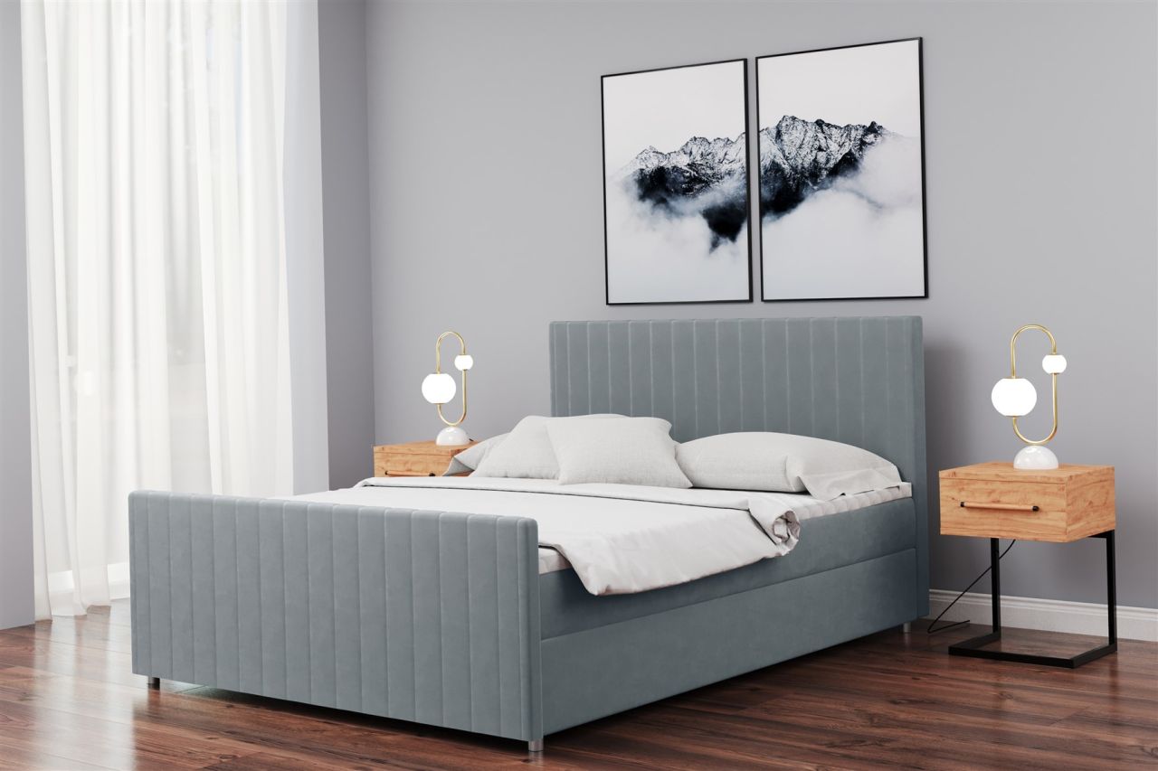 Boxspringbett Schlafzimmerbett ROSALIE 140x200cm in div. Farbvarianten