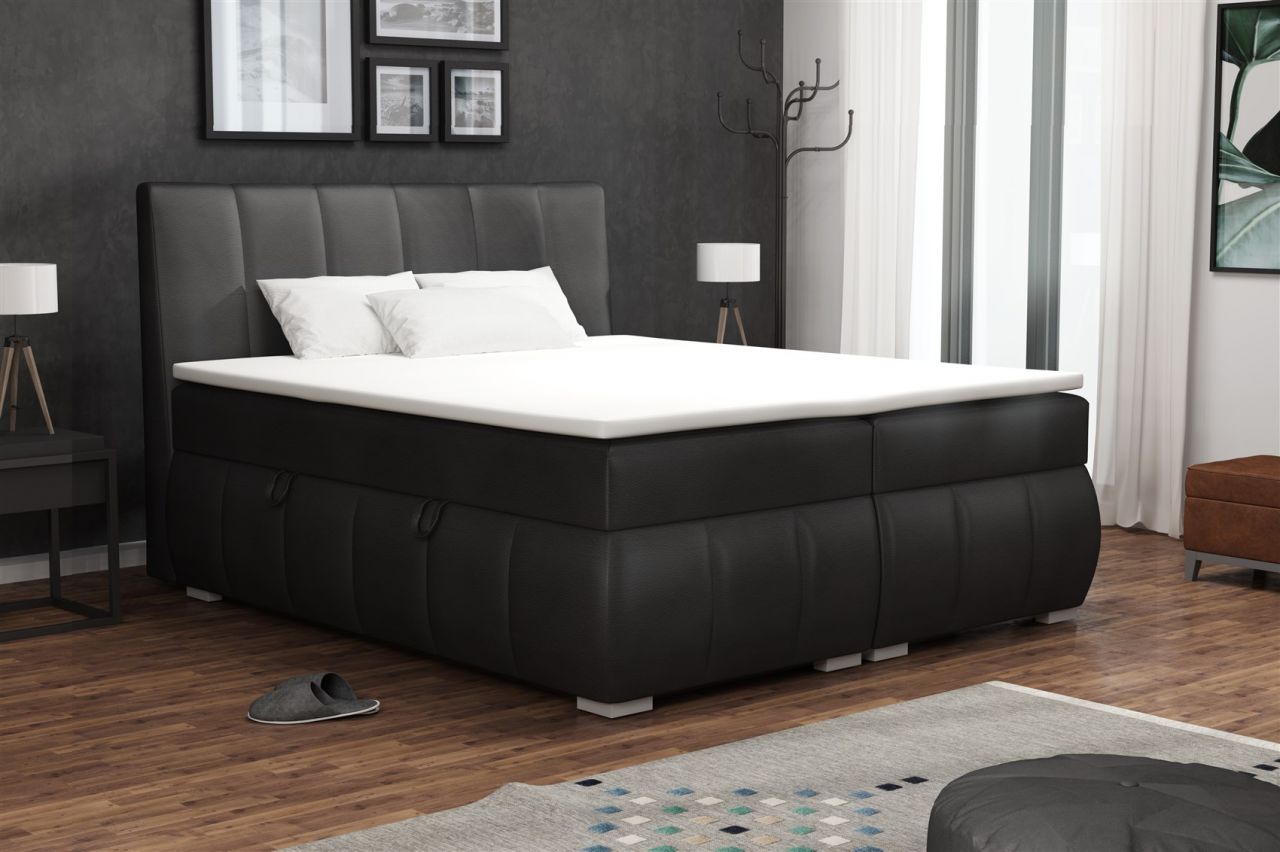 OUTLET Boxspringbett Schlafzimmerbett VINCENZA 100x200cm inkl. Bettkasten