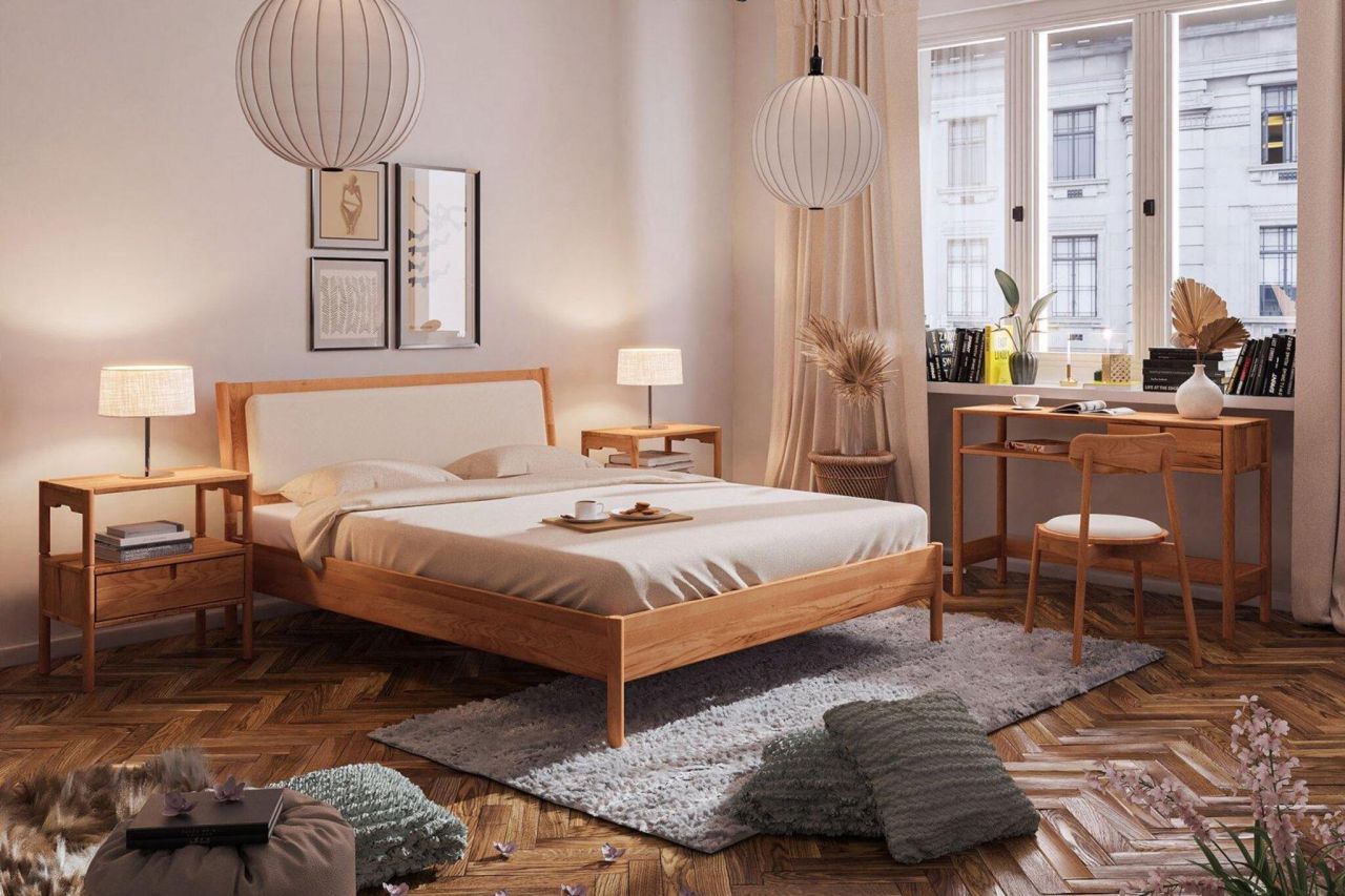 Massivholzbett Schlafzimmerbett SAGA Nr.3 Buche massiv 120x200 cm