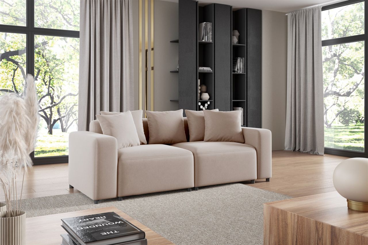 Sofa ersofa MEGAN 2-Sitzer in Stoff Salvador Hellbeige