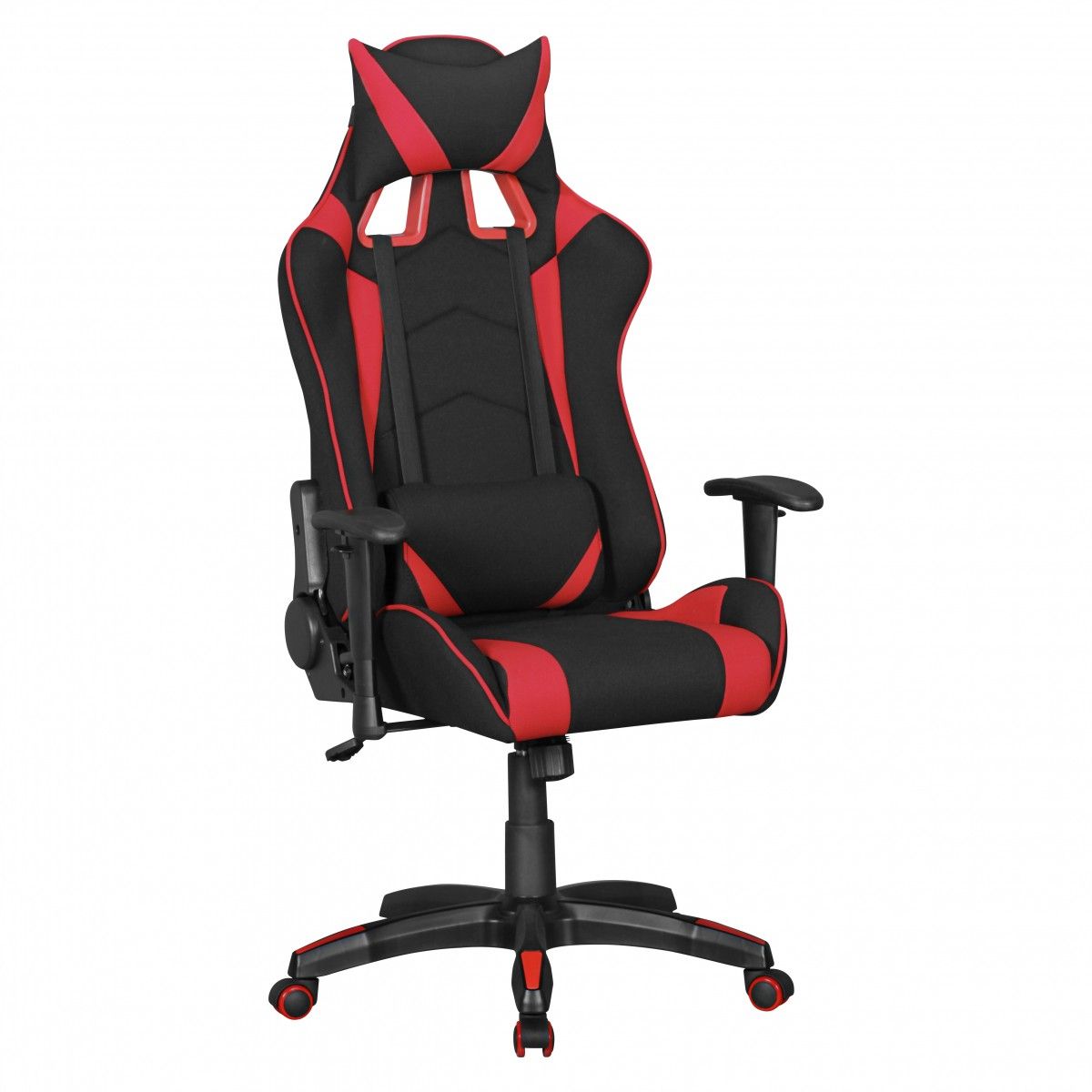 Drehstuhl Bürostuhl Chefsessel GAMING 1- Stoff Schwarz / Rot