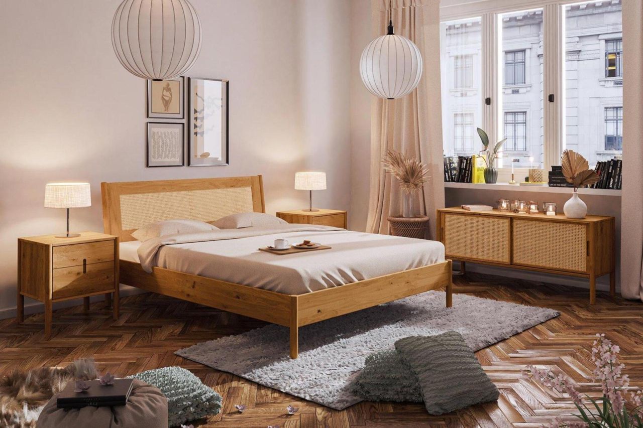 Massivholzbett Schlafzimmerbett SAGA Nr.2 Eiche massiv 120x200 cm