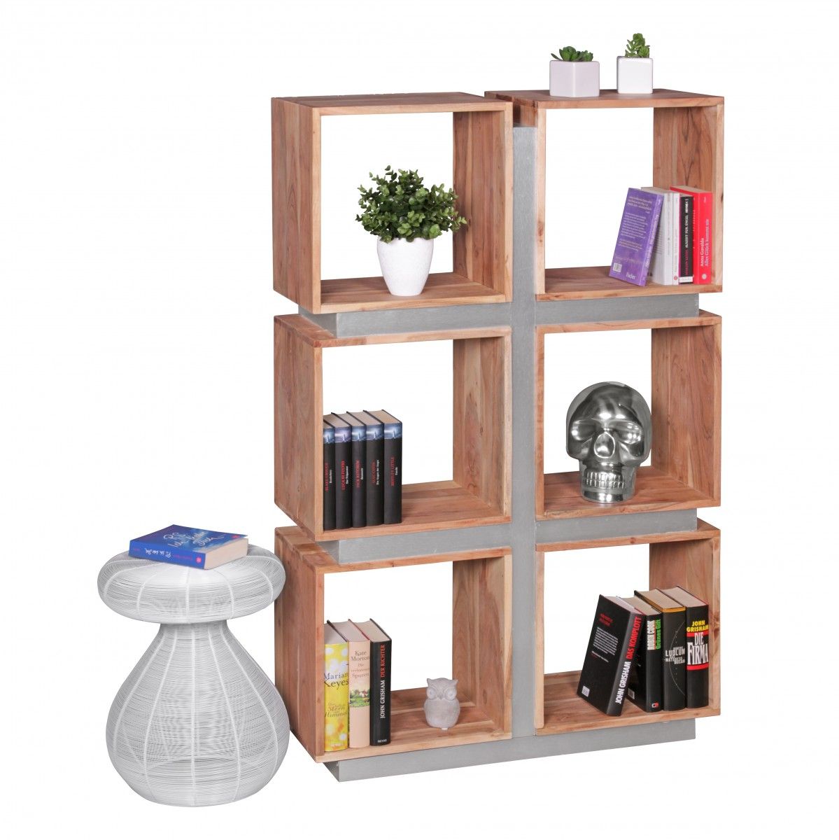 Fun Möbel Bücherregal Regal Raumteiler NUKA 85x30x135 cm Holz Akazie Landhaus